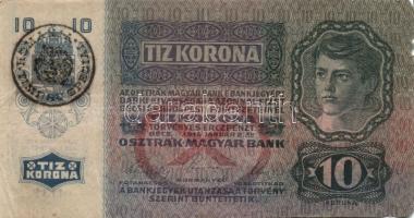 1904. 10K román körbélyegzővel + 1915. 10K (5x) mindegyik román körbélyegzővel T:III,IV