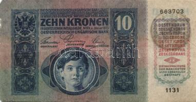 1904. 10K román körbélyegzővel + 1915. 10K (5x) mindegyik román körbélyegzővel T:III,IV