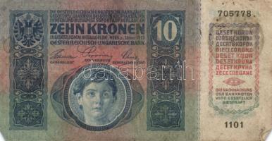 1904. 10K román körbélyegzővel + 1915. 10K (5x) mindegyik román körbélyegzővel T:III,IV