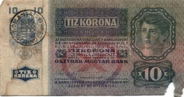 1915. 10K (12x) román körbélyegzővel T:IV