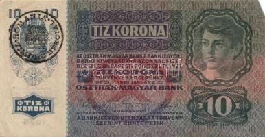 1915. 10K (10x) román körbélyegzővel T:III,III-