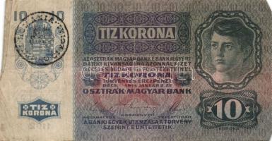 1915. 10K (10x) román körbélyegzővel T:III,III-