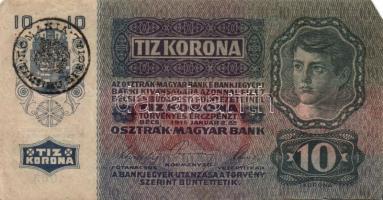 1915. 10K (10x) román körbélyegzővel T:III,III-