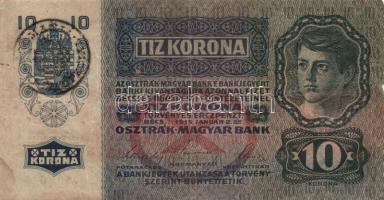 1915. 10K (10x) román körbélyegzővel T:III,III-