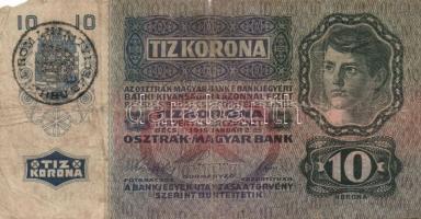 1915. 10K (10x) román körbélyegzővel T:III,III-