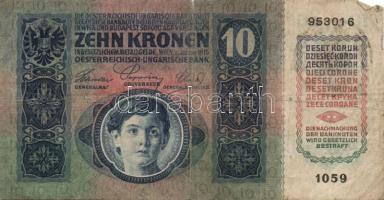 1915. 10K (10x) román körbélyegzővel T:III,III-