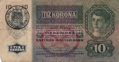 1915. 10K (10x) román körbélyegzővel T:III,III-