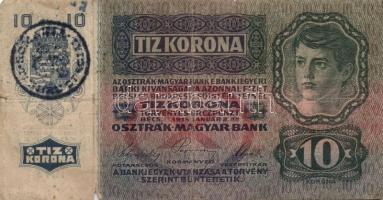 1915. 10K (10x) román körbélyegzővel T:III,III-