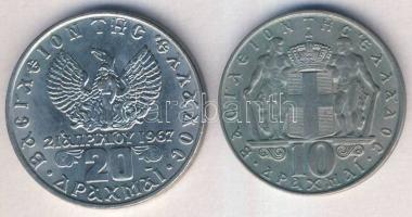Görögország 1968. 10Dr + 1973. 20Dr T:2,2+