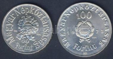 1973. 50Ft Ag + 100Ft Ag "Petőfi" T:BU