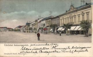 Szászrégen with the shop of Gustav Rösler