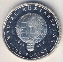 1992. 200Ft Ag "Veszélyeztetett állatvilág-gólya" T:PP