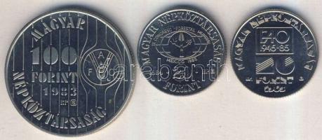 1983. 100Ft "FAO" + 1984. 20Ft "FAO" + 1985. 20Ft "FAO" T:BU,PP