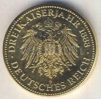 Németország DN "I. Vilmos" aranyozott emlékérem (19.92g) T:ExPP