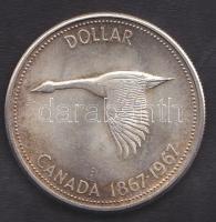 Kanada 1967. 1$ Ag "100 éves a Konföderáció" T:2