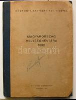 1952 KSH: Magyarország helységnévtára