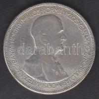 1930. 5P Ag "Horthy jobbra" T:3 kis ph.