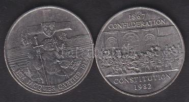 Kanada 1982. 1$ "115 éves a konföderáció" + 1984. 1$ "Jacques Cartier T:1/2+