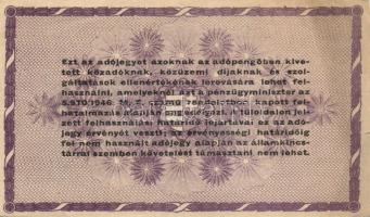 1946. 100.000AP vízjeles erősen elcsúszott előlapi nyomat T:II hajtatlan, apróbb hibákkal