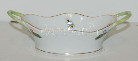 Herendi jelzéssel ellátott kézzel festett Rothschild-mintás tálka/Herend handpainted chinaware tray 16x8,5x5 cm