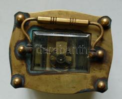 cca 1900 Üvegfalú, ébresztős, réz utazóóra. Javításra szorul / Traveller-watch with alarm. Glass-cop...