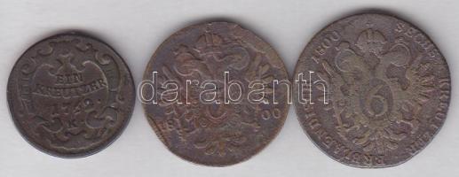Ausztria/magyar verdejel 1762K 1Kr + 1800B 3Kr + 1800S 6Kr T:3