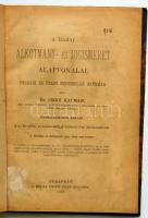 Dr. Csiky Kálmán: A hazai alkotmény és jogismeret alapvonalai, Bp. 1908. korabeli félvászon kötésben