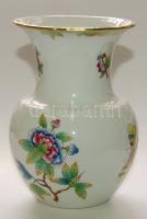 Herendi jelzéssel ellátott kézzel festett Viktória-mintás váza/Herend handpainted chinaware vase 15 cm