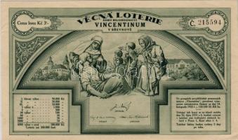 Csehszlovákia "Vincentinum" sorsjegy  3K T:i
