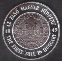 2001. MKB "1849 Az első magyar hídpénz" emlékérem dísztokban Ag T:PP 31g