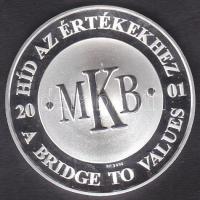 2001. MKB "1849 Az első magyar hídpénz" emlékérem dísztokban Ag T:PP 31g