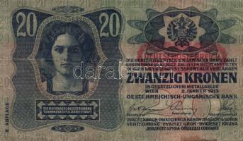 1902. 1000K + 1913. 20K (2x) + 1915. 10K minden bankjegyen román vagy "Deutschösterreich" ...