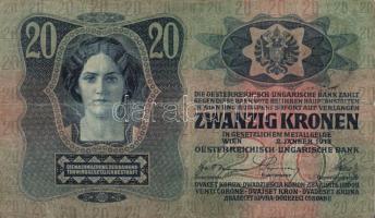 1902. 1000K + 1913. 20K (2x) + 1915. 10K minden bankjegyen román vagy "Deutschösterreich" ...