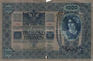 1902. 1000K + 1913. 20K (2x) + 1915. 10K minden bankjegyen román vagy "Deutschösterreich" ...