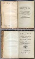 1780 Héloise és Abeilard szerelmes versei, levelei I-II. kötet, London, eredeti aranyozott kötésben, aranyozott lapszélekkel, metszetekkel, nagyon szép állapotban / 1780 Lettres et Épitres Amoureuses D´Héloise et D´Abeilard, London, I-II. volume