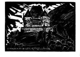 Molnár Dénes (1947-2000): Váraink, Kastélyaink album, 8 db fametszettel, sorszámozott 81/400, 21x30 ...