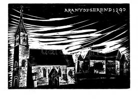 Molnár Dénes (1947-2000): Váraink, Kastélyaink album, 8 db fametszettel, sorszámozott 81/400, 21x30 ...