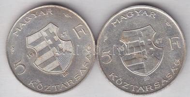 1947. 5Ft Ag (2x) "Kossuth" T:2