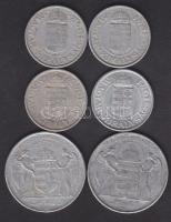 1941-43. 2P (4x) + 1943. 5P "Horthy balra" (2x) T:2,3 k