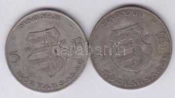 1947. 5Ft "Kossuth" Ag (2x) T:3