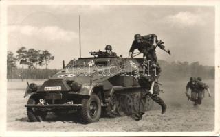 Military WWII German Panzer unit in battle photo