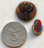 1949. "Budapesti Nemzetközi Őszi Vásár" alumínium T:3 + 2db kitűző: "Szolnok megyéért...