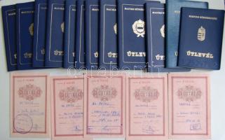 1979-1994 12 db útlevél + 5 db valutalap és kiviteli engedély / Old passports