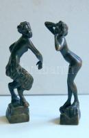 Pán isten és a nimfa 2 db bronz szobrocska Baller Austria jelzéssel / Pan and the nymphet 2 bronze s...
