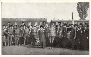 The arrival of Charles IV at a railway station