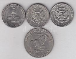 USA 1972. 1$ "Eisenhower" T:3+ + 1971-76. 1/2$ "Kennedy" (3x) T:2