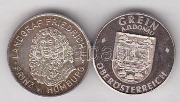 Homborg hercegének és Grein városának emléket állító Ag érmék (2x) /br.:7.27g T:PP