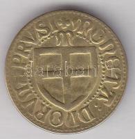 Németország / Poroszország 1393-1407. Teuton(Német) Lovagrend ezüst schillingjének rekonstruált vált...