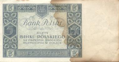 Lengyelország 1929. 10Zl + 1930. 5Zl + 1936. 20Zl + 1940. 1Zl + 10Zl T:II,III