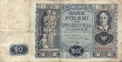 Lengyelország 1929. 10Zl + 1930. 5Zl + 1936. 20Zl + 1940. 1Zl + 10Zl T:II,III